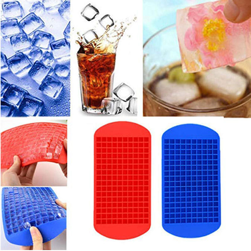 Silicone Mini Ice Cube Trays, 160 stuks gemalen ijsvormen Gemakkelijk los van kleine ijsblokjes voor koelwhiskycocktails, keukengadgets stapelbare ijsbladen, speciale accessoire gereedschap