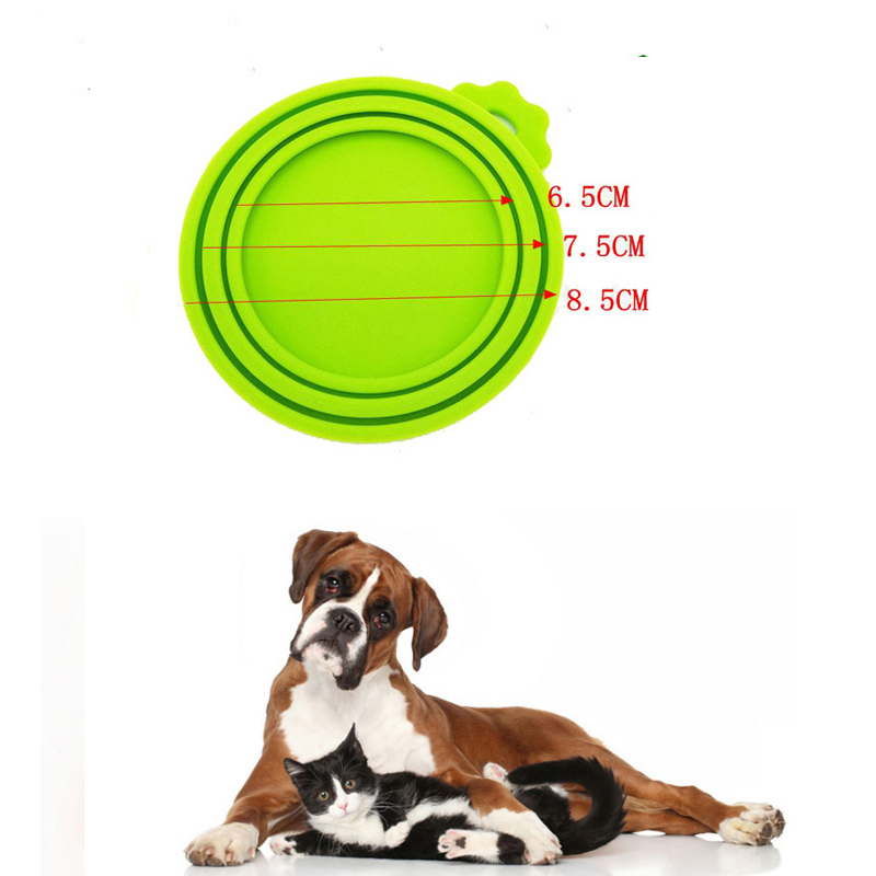 Silicone Food Jar Deksels, Universal BPA gratis siliconen potdeksels voor honden- en kattenvoer, dekking voor het behoud van huisdieren, een potdeksel past op de meeste standaardhondenhond en kattenvoer