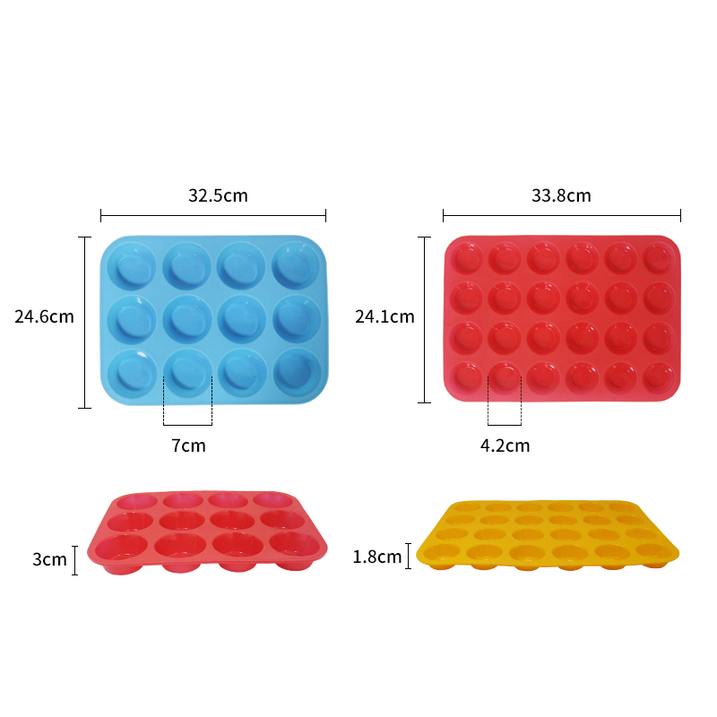 Siliconenmuffinpan met anti -stick - vormen voor muffins en cupcakes, siliconen bakvormen, 12 -gat donutvormen voor het bakken van keto -bagels, essentiële gereedschappen voor feesten en festivals.