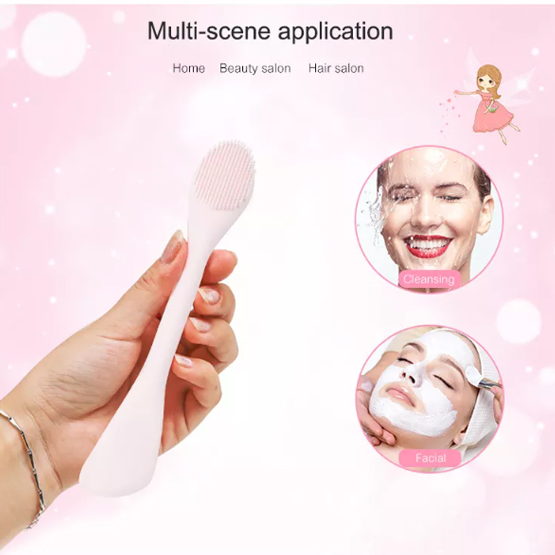 Siliconen masker applicator masker huidverzorging borstel gezichtsreiniging borstel met dubbele beëindigde lotion spatel lepel voor make -up, foundation, room, lotion, moisturizer, gel, exfoliator, kleimasker