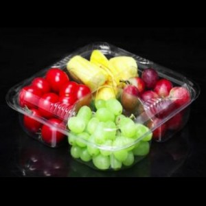 Vier-compartement Fresh-cut Fruit Box Bottom 290*195*75 mm Hj-04l