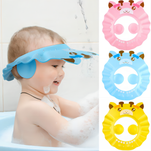 Verstelbare zachte baby badhampoo douchebescherming hoed eva kinderen oor douche pet baby shower pet voor peuter
