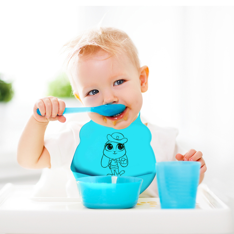 Baby Bibs, Silicone Children \\\\\\\\\\\\ 's Drool Bibs gemakkelijk te reinigen Kinderen Voers snacks gevallen verzamelzak, zachte siliconen verstelbaar