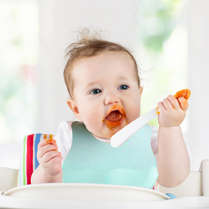 Food-grade siliconenkinderen \\ 's kwijlen slabbetjes, ronde gesp te verstelbare zachte siliconen babysetjes, waterdicht en duurzaam, gemakkelijk schoon te maken