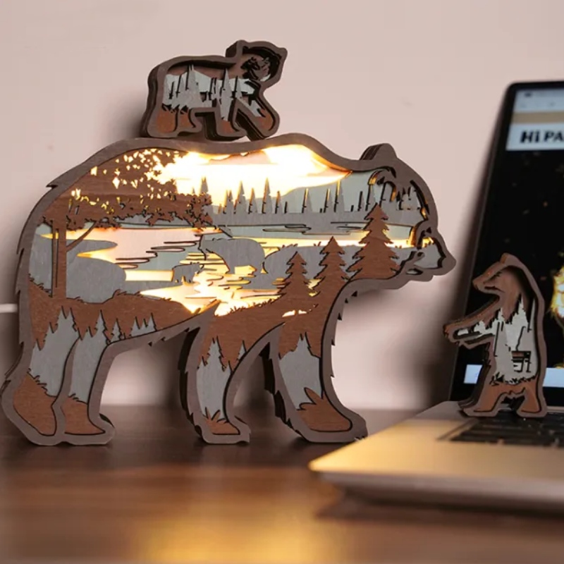 3d houten ijsbeer dierlijke ornamenten