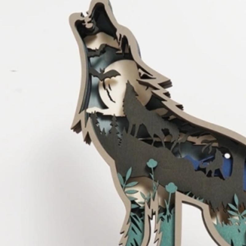 3d houten dier Wolf
