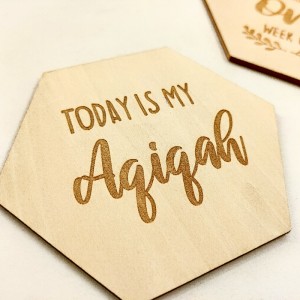 Houten mijlpaalkaart houten laser gesneden polygon baby\'s eerste verjaardag souvenir baby maand kaart