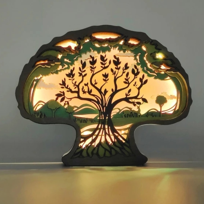 3D -houten ornamenten voor bomen