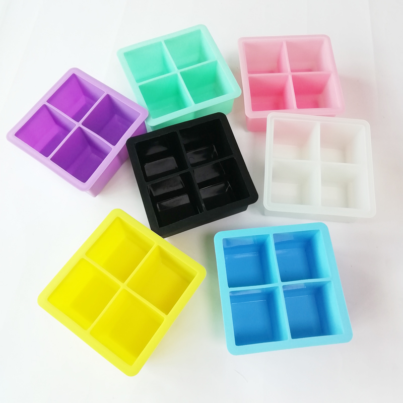 Silicone Ice Cube Tray Combo Round Hockey Ball Sphere Ice Cube Tray Mold (4pcs Round Ice Cube Black)