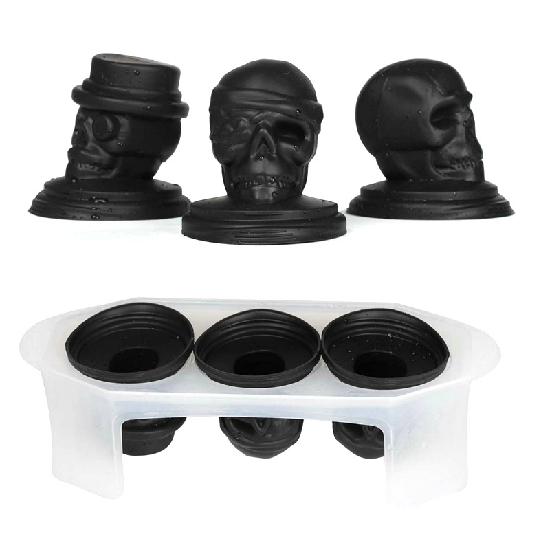 Extra grote 3D Skull Ice Cube Molds - Flexibele Silicone Skull Ice Molds - Skull Ice Cube Trade met - Skull Silicone Molds voor bakken, chocolade, snoep en hars