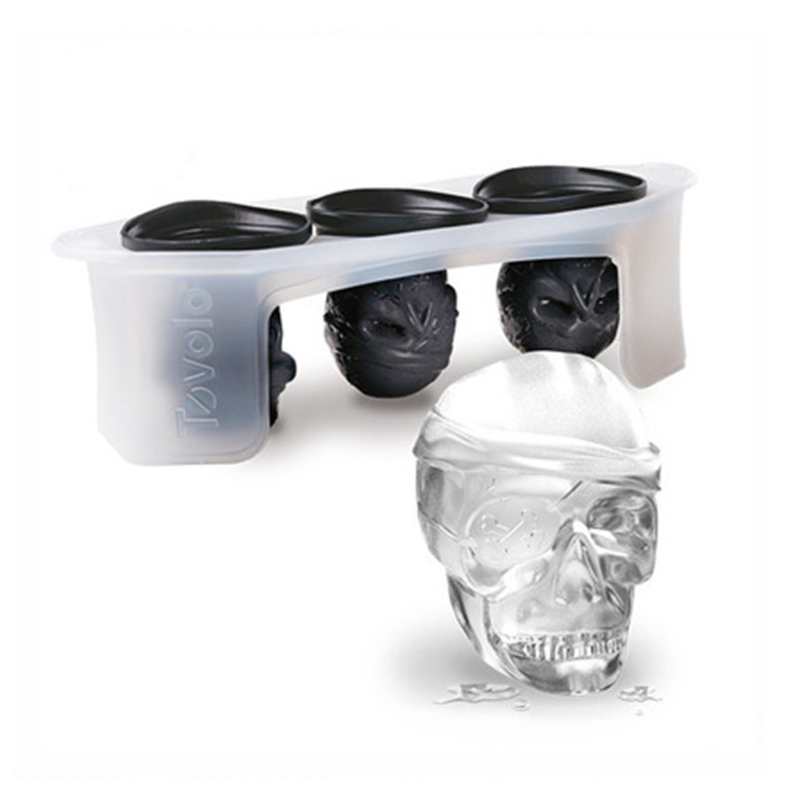 Extra grote 3D Skull Ice Cube Molds - Flexibele Silicone Skull Ice Molds - Skull Ice Cube Trade met - Skull Silicone Molds voor bakken, chocolade, snoep en hars