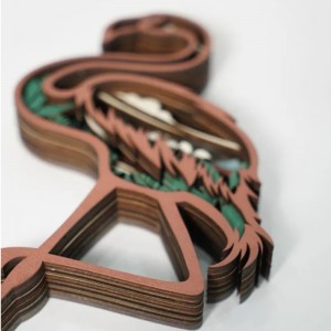 3D flamingo houten artefact decoratie
