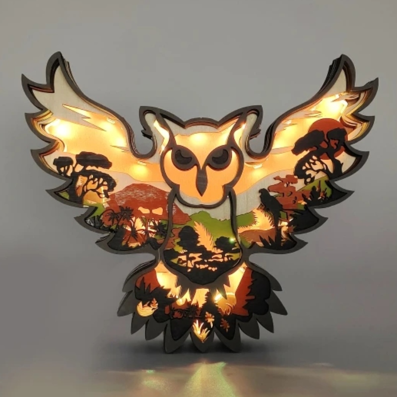 3D Animal Owl houten ornamenten