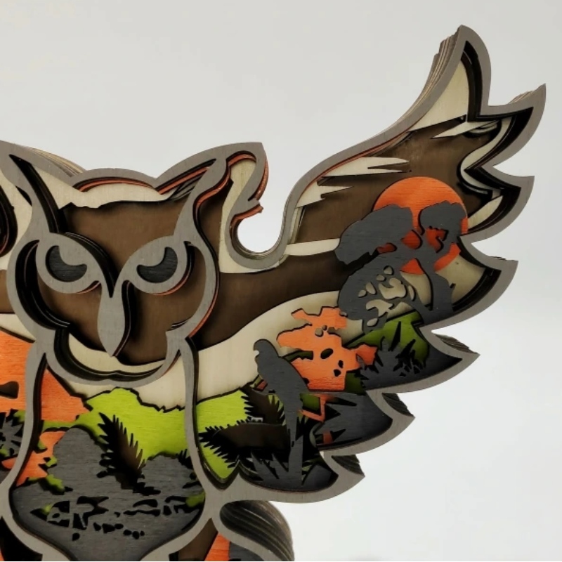 3D Animal Owl houten ornamenten