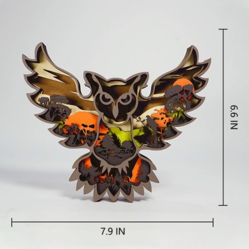 3D Animal Owl houten ornamenten