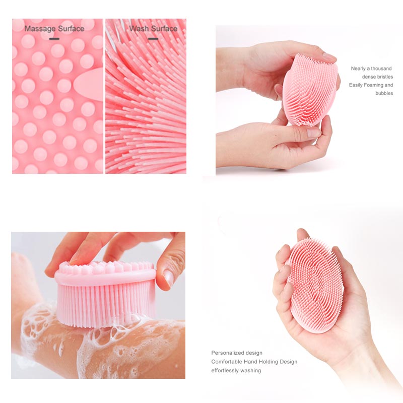 Siliconen body scrubber loofah exfoliërende lichaam bad borstel loofah borstel voor gevoelige kinderen vrouwen mannen alle huiden