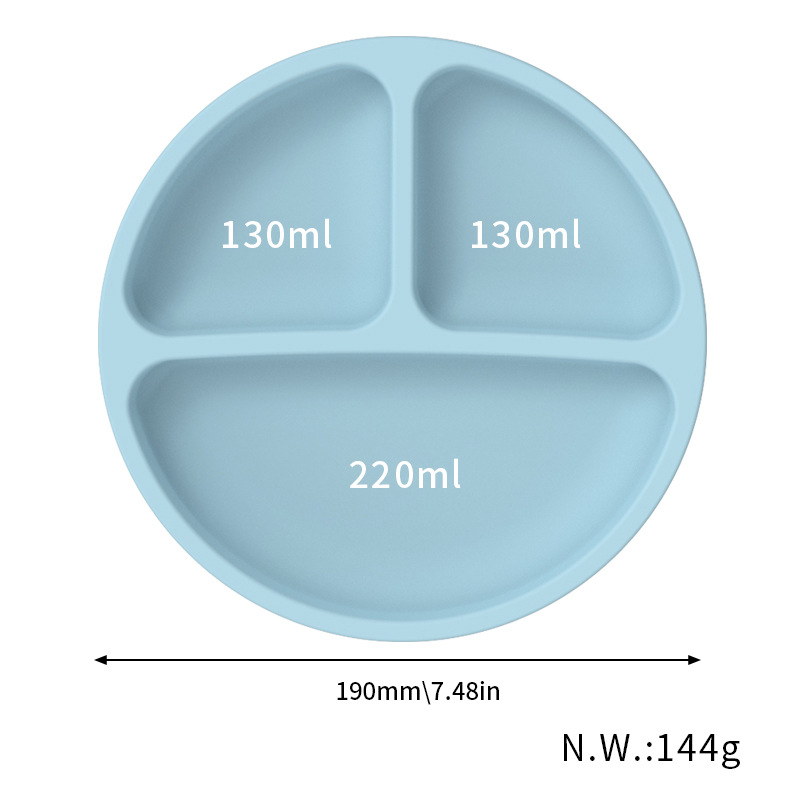 Siliconenkinderen \\ 's Dinnar Plate Suction Cup Integrated Compartimentalized Silicone Dinner Bord