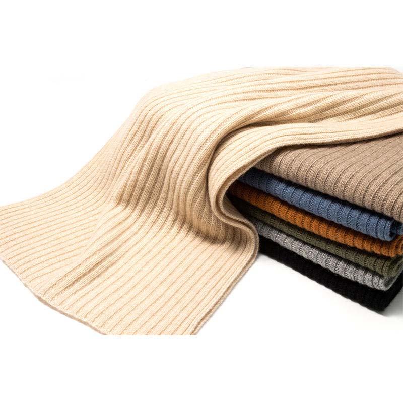 Groothandel Mongoolse Cashmere Rib Gebreide Scarf Women Elegant Pashmina Cashmere Luxe Cashmere Scarf