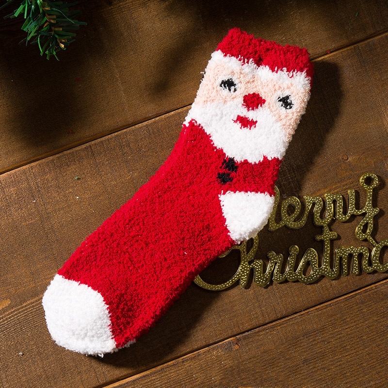 Nieuwe anti slip indoor gezellige zachte aangepaste warme, pluizige fuzzy kerstsokken