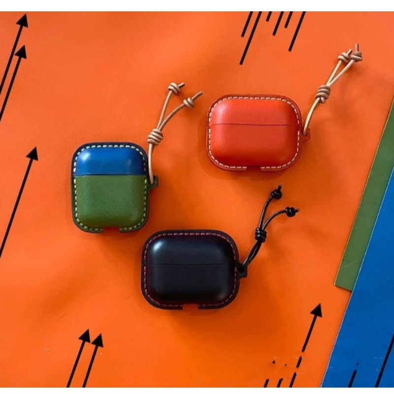 Nieuwe Apple AirPods Protective Case, All-In-One handgemaakte lederen hoes, Bluetooth-headset case, lederen Case met anti-botsing
