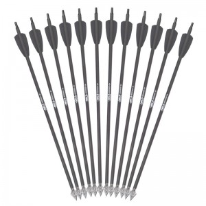 15 inches ID6,2 mm koolstofpijl bouten met 2 inches zwarte schoep voor RX Kruisboog