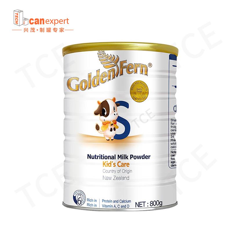 Tce-factory levering voedselkwaliteit metaal kan cmyk/pms kleur/embossing tinplate poedermelk blik blik
