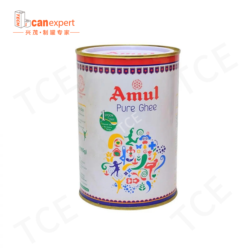 Tce-factory levering voedselkwaliteit metaal kan cmyk/pms kleur/embossing tinplate poedermelk blik blik