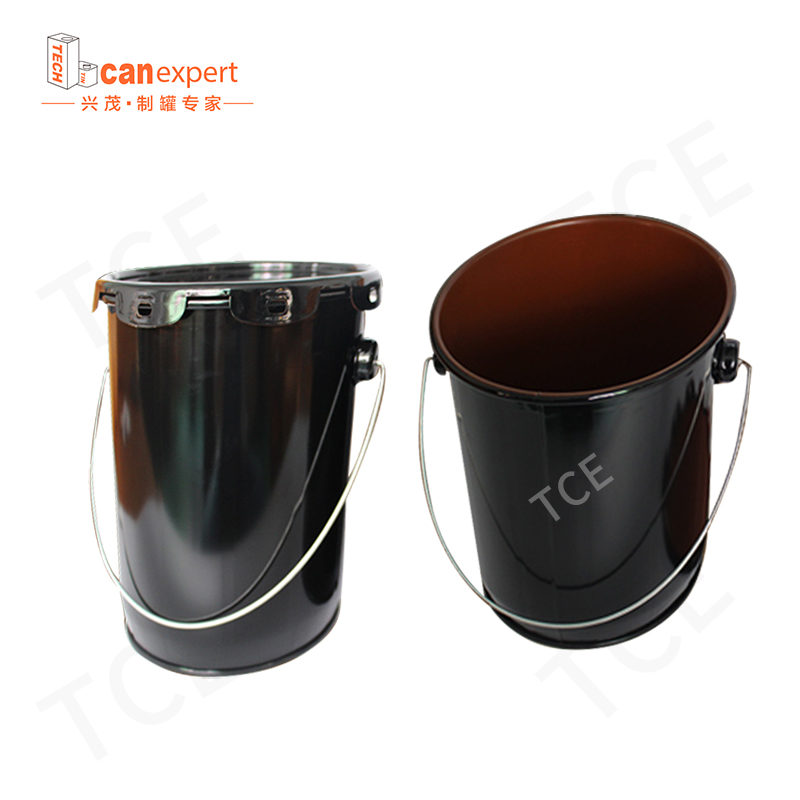 Aangepaste lege metalen tin -pail emmer stalen ijzer witte coating drum vat met handgreep en bloemdeksel
