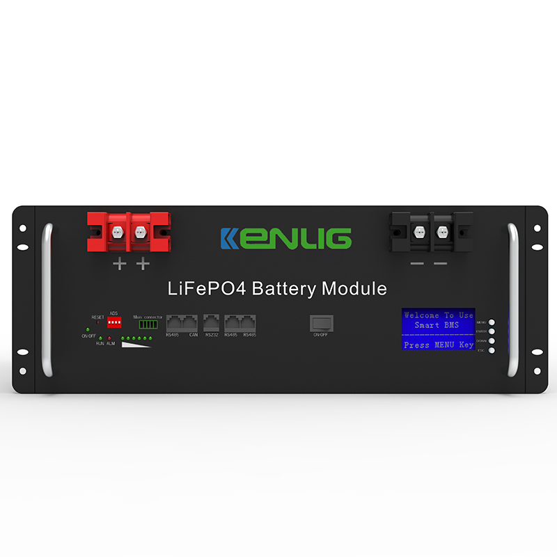 51.2V 100/150/200AH LIFEPO4 Lithium Ion Battery Energy Storage System in zonne -energiesystemen met LCD