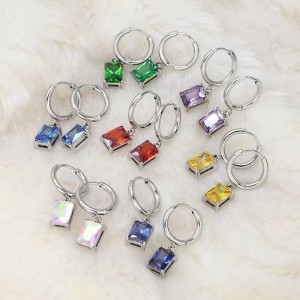 Vierkante mode luxe zirkonia oorbellen