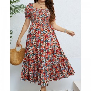Plus size Summer Fashion Print Women Dress