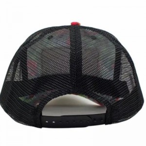 Aangepaste bedrukte stof 5 paneel mesh trucker hoed