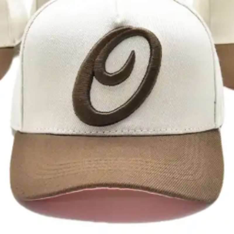 Verstelbaar kleurblok borduurwerk logo op maat gemaakt 5 paneel heren honkbal cap hoed groothandel