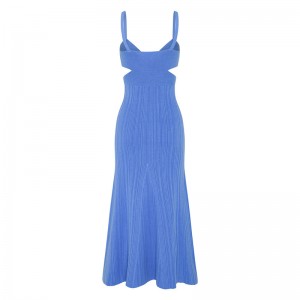 OEM zomervakantie Party Sexy Cutout Taille Cross Effect Sweaters Casual Custom Solid Color Gebreide mini -jurken vrouwen