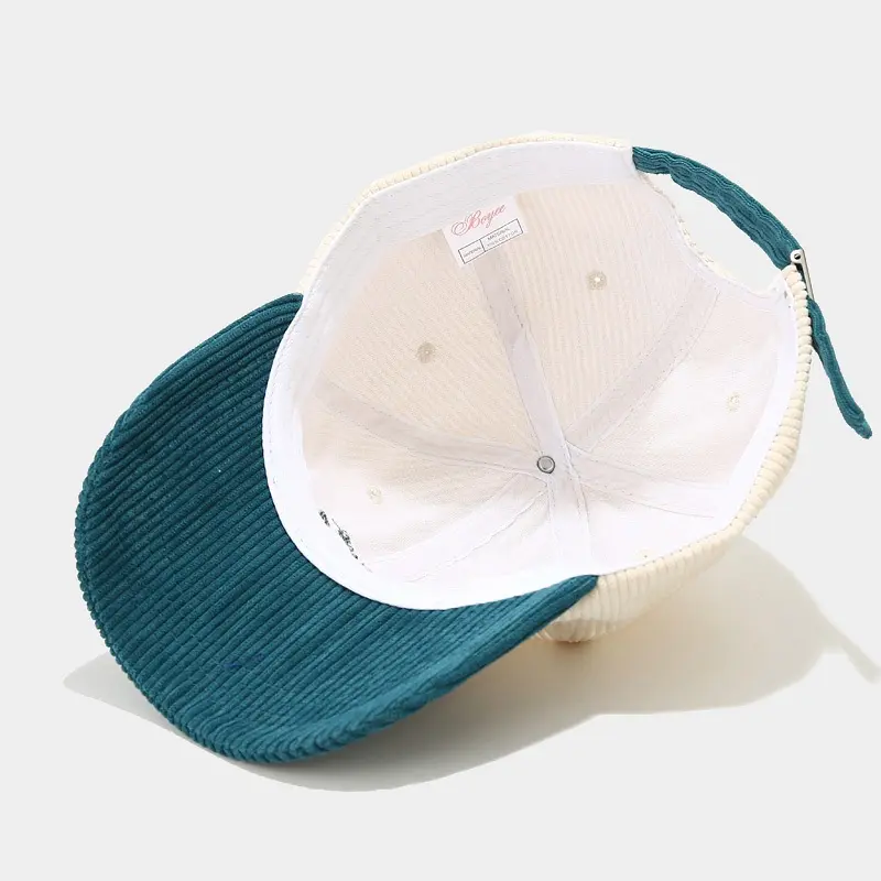 Groothandel aangepast ontwerp Borduurwerk Logo Corduroy Dad Hoed Vintage 6 Panel Honkbalhoed Fashion Casual Baseball Hats