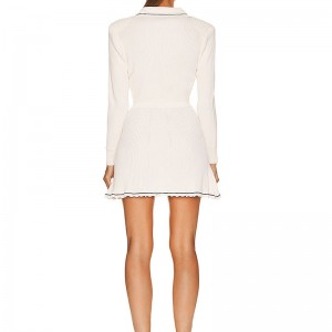 2023 Gebreide fabrikant \\\\ \'s herfst winterontwerp v-neck met lange mouwen gebreide luxe vrouwen