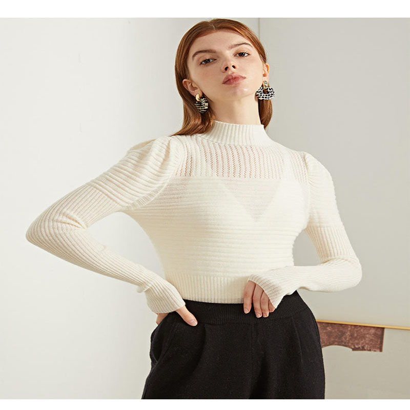 High Street Fashion Women Smorted Wool Cashmere Losse High Collar Turtle Neck Sweater