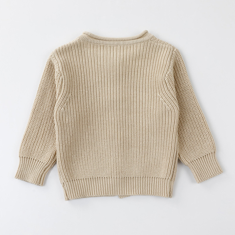 Kinderen Sweater Kinderen Casual vest met solide beigenieuwe kleding
