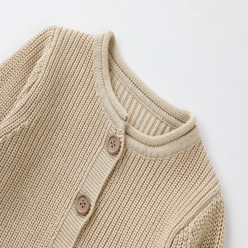 Kinderen Sweater Kinderen Casual vest met solide beigenieuwe kleding