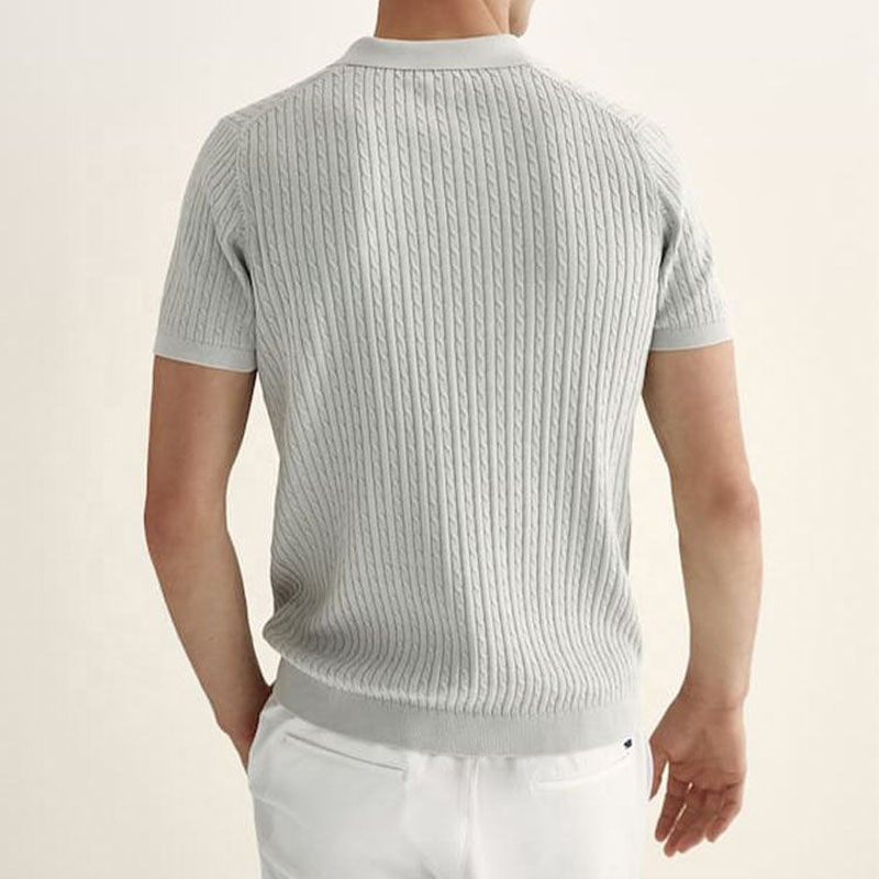 Aangepaste superfijne ontwerper Summer Summer Short Sleeve gebreide pullover katoenen mannen \\ 's truien