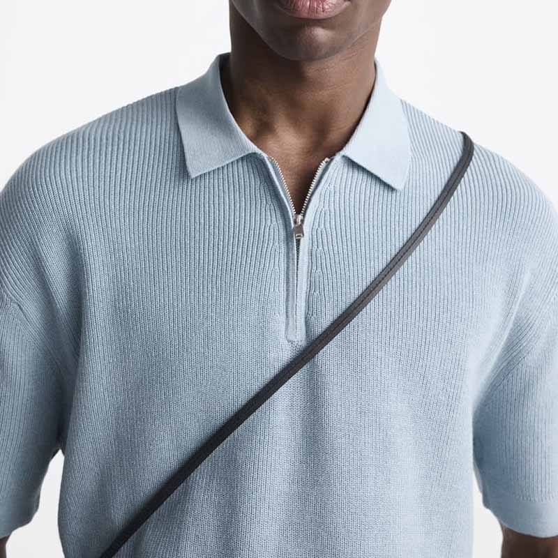 Men Knitwear Polo Shirt Hoge kwaliteit 100% katoenen gebreide polosollarontwerper