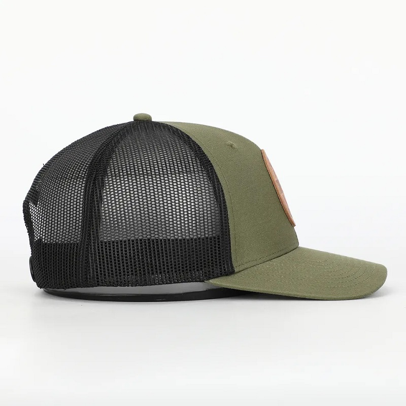 Groothandel Custom Adult Adult 6 Panel Lederen Patch Logo Low Profile Richardson 112 Gorras Mesh Snap Back Trucker Cap Hat