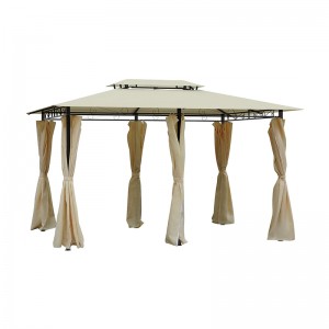 10 \\\\ \'x 13 \\\\\' Outdoor Soft Top Gazebo pergola met gordijnen, 2-laags stalen frame tuinhuisje voor patio, crème wit