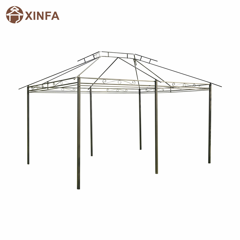 10 \\ 'x 13 \\' Outdoor Soft Top Gazebo pergola met gordijnen, 2-laags stalen frame tuinhuisje voor patio, salie grijs