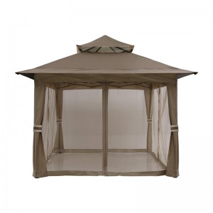 Tuinvoorraden Pergola aluminium outdoor Gazebo Outdoor Activity gebruiken met muggennet, chocolade