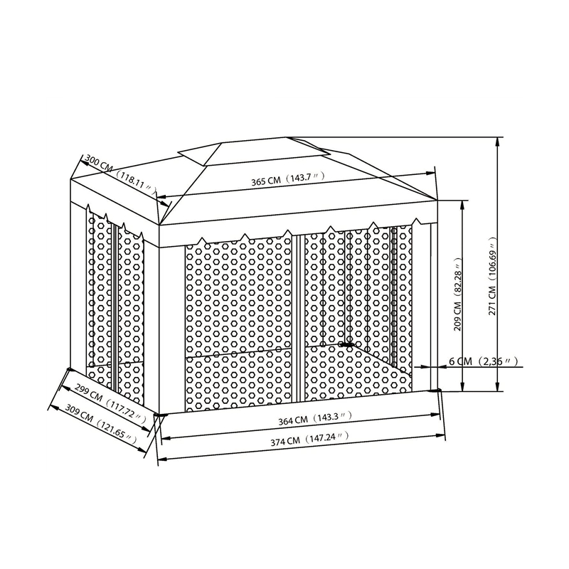 10 ft. X 12 ft. Gazebo Outdoor Activity gebruikt met muggennet, chocolade