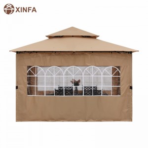 10\'X10 ’Outdoor Gazebo voor terras met kerkvenster Sidewalls, Brown