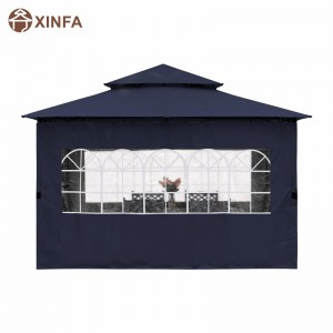 10\'x10 ’outdoor Gazebo voor patio met kerkvenster Sidewalls, blauw