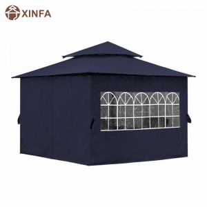 10\'x10 ’outdoor Gazebo voor patio met kerkvenster Sidewalls, blauw