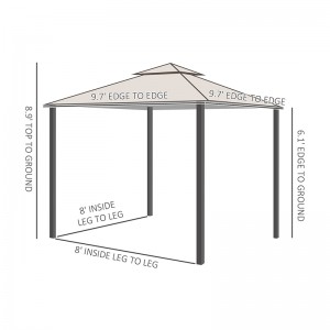 10 \\\\ \'x 10 \\\\\' Outdoor Patio Gazebo Luifel Tent met gaashywalls, 2-laags baldakijn voor achtertuin, beige